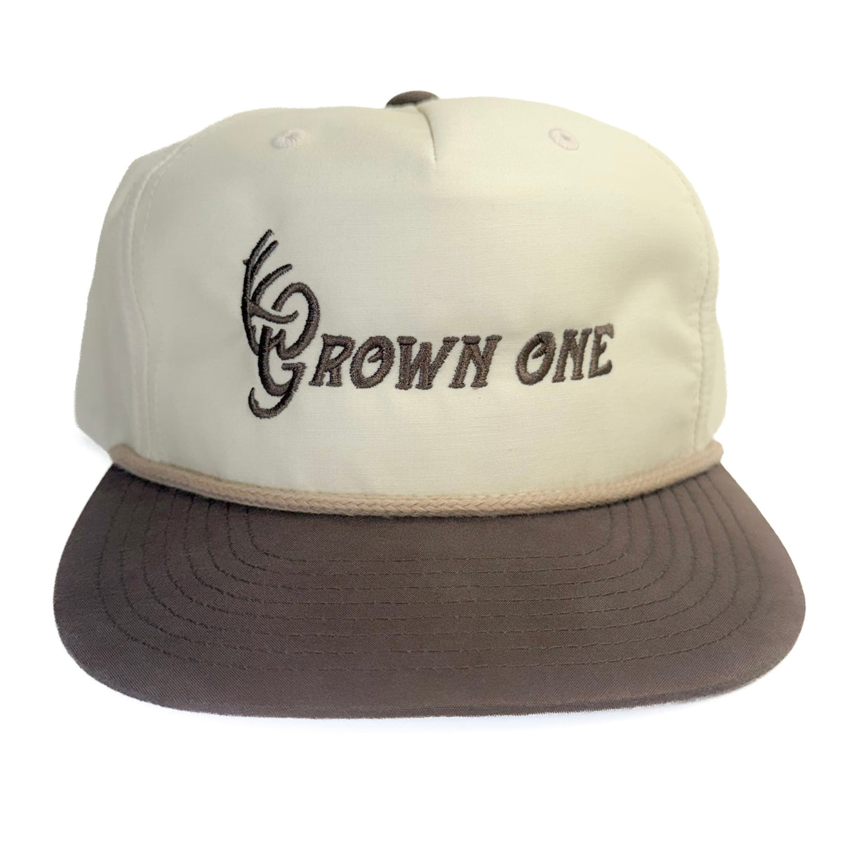 Cream and Brown Grown One Rope Hat