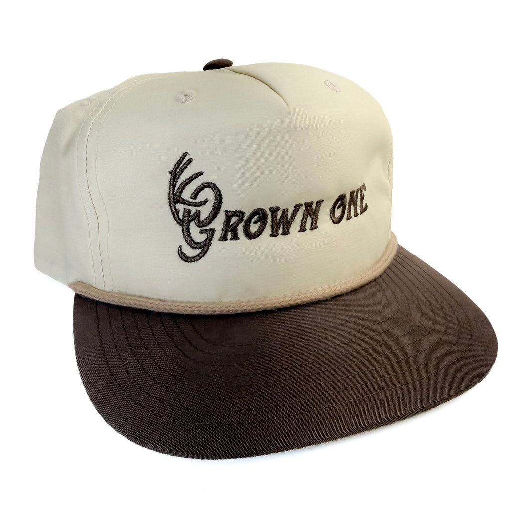 Cream and Brown Grown One Rope Hat