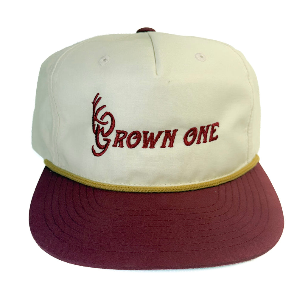 Cream and Red Grown One Rope Hat