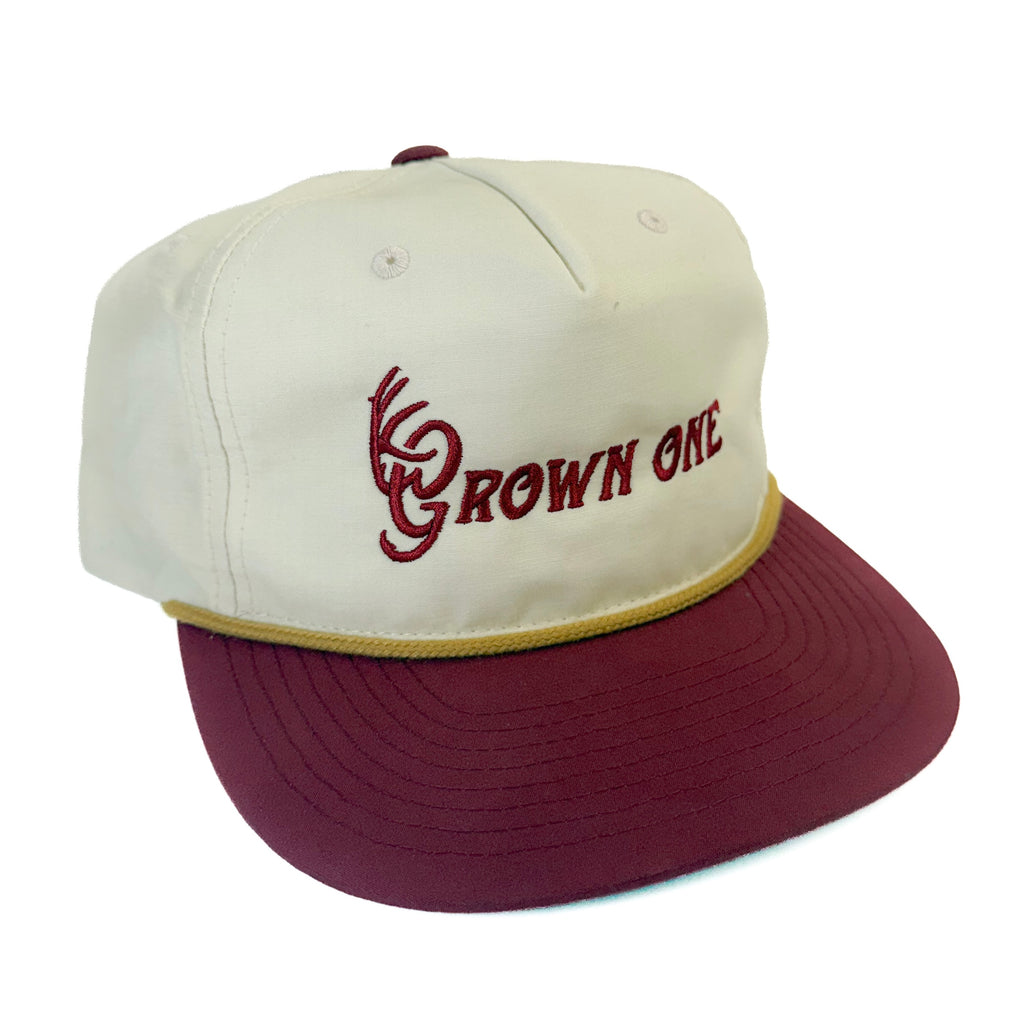 Cream and Red Grown One Rope Hat